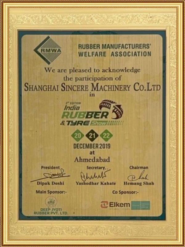 Foreign Rubber Association Issued A Certificate